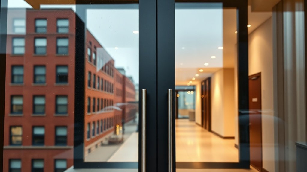 Glass Doors Bell Green
